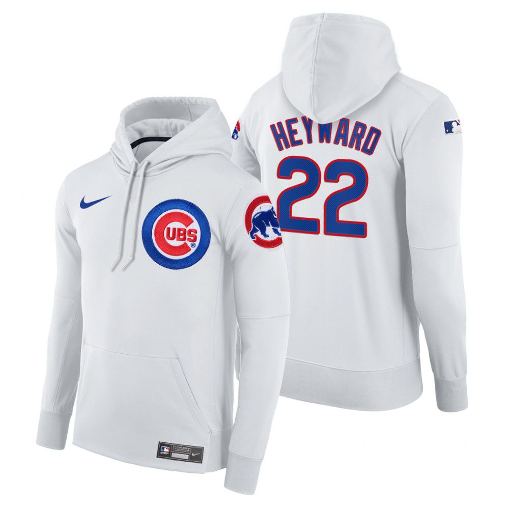 Men Chicago Cubs #22 Heyward white home hoodie 2021 MLB Nike Jerseys